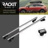 Μπάρες Οροφής Αλουμινίου Universal Rackit RK004-1-120cm Railing System Σετ Με Πόδια Και Κλειδαριά Τετράγωνες Ασημί 2 Τεμάχια