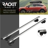 Μπάρες Οροφής Αλουμινίου Universal Rackit RK004-135cm Railing System Σετ Με Πόδια Και Κλειδαριά Οβάλ Ασημί 2 Τεμάχια