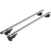 Μπάρες Οροφής Αλουμινίου Universal Rackit RK004-135cm Railing System Σετ Με Πόδια Και Κλειδαριά Οβάλ Ασημί 2 Τεμάχια