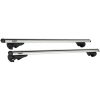 Μπάρες Οροφής Αλουμινίου Universal Rackit RK004-135cm Railing System Σετ Με Πόδια Και Κλειδαριά Οβάλ Ασημί 2 Τεμάχια