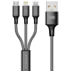 Καλώδιο USB Φόρτισης Και Μεταφοράς Δεδομένων Earldom EC-IMC017 3 In 1 Carbon 1.2m 1 Τεμάχιο