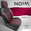 Καλύμματα Αυτοκινήτου Otom Nova Universal Ύφασμα Jacquard / Δερματίνη Σετ Εμπρός / Πίσω Κόκκινο - Μαύρο NOV-3303 11 Τεμάχια