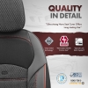 Καλύμματα Αυτοκινήτου Otom Nova Universal Ύφασμα Jacquard / Δερματίνη Σετ Εμπρός / Πίσω Μαύρο - Κόκκινο NOV-3302 11 Τεμάχια
