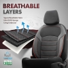 Καλύμματα Αυτοκινήτου Otom Nova Universal Ύφασμα Jacquard / Δερματίνη Σετ Εμπρός / Πίσω Μαύρο - Κόκκινο NOV-3302 11 Τεμάχια