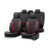 Καλύμματα Αυτοκινήτου Otom Coral Design Universal Full Δερματίνη Σετ Εμπρός / Πίσω Μαύρο / Κόκκινο CRΑL-104 11 Τεμαχίων