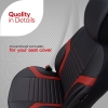 Καλύμματα Αυτοκινήτου Otom Coral Design Universal Full Δερματίνη Σετ Εμπρός / Πίσω Μαύρο / Κόκκινο CRΑL-104 11 Τεμαχίων
