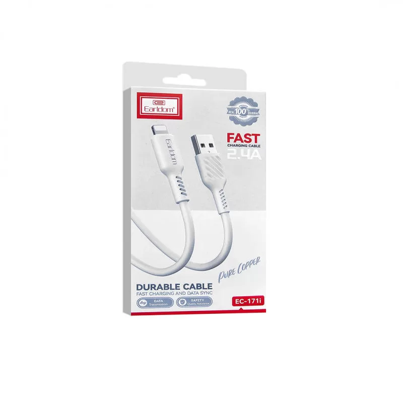 EARLDOM Καλώδιο USB Φόρτισης Και Μεταφοράς Δεδομένων EC-171I Με Lightning 2.4A