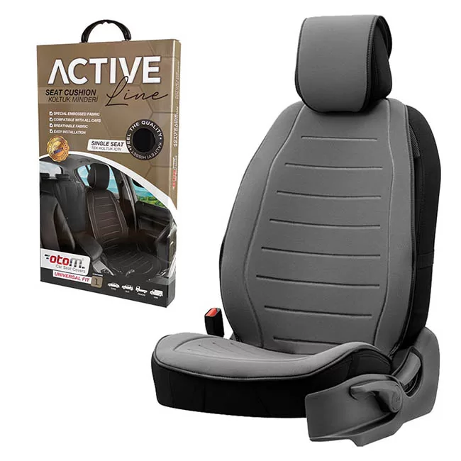 Πλατοκάθισμα Αυτοκινήτου Otom Active Line Ύφασμα Τύπου Lacoste Ανάγλυφο Γκρι ACTL-102 1 Τεμάχιο