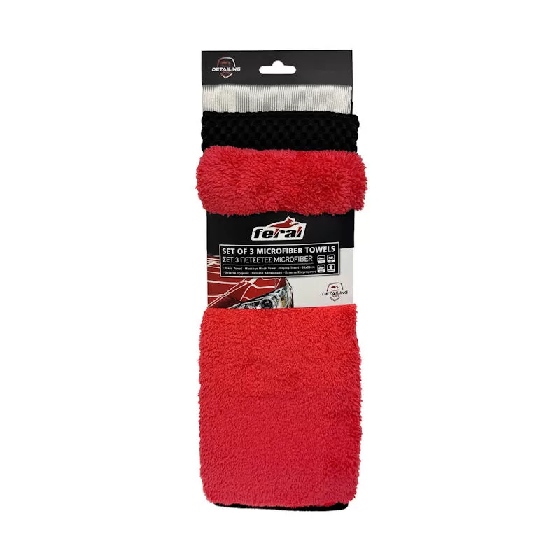 Πετσέτα Microfiber Detailing Pro Feral 35X35cm 3Τεμάχια/Σετ