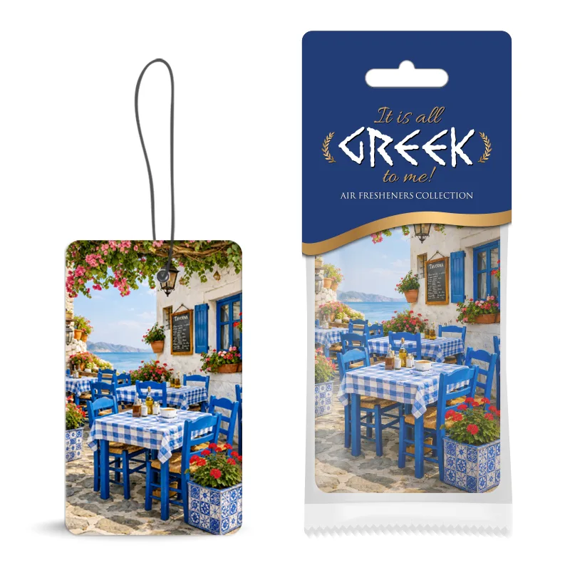 Αρωματικό Αυτοκινήτου Κρεμαστό It's All Greek To Me! Collection Tavern Με Άρωμα Coco 1 Τεμάχιο