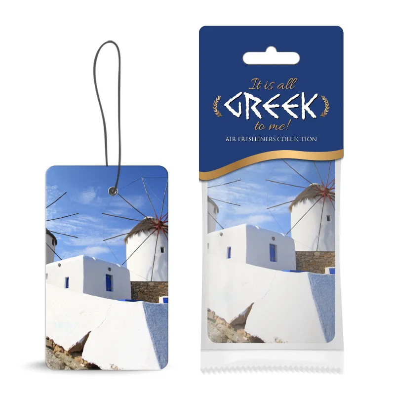 Αρωματικό Αυτοκινήτου Κρεμαστό It's All Greek To Me! Collection Windmills Με Άρωμα Coco 1 Τεμάχιο