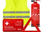 Σετ ΚΤΕΟ Με Φαρμακείο Πρώτων Βοηθειών σύμφωνα με DIN 13164:2022, Τρίγωνο, Γιλέκο Ασφαλείας & Πυροσβεστήρα Σκόνης 1kg.